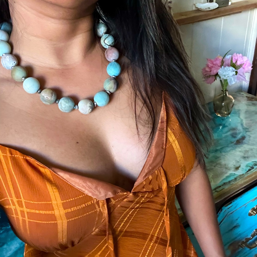 Beautiful Round REAL MARBLE Necklace/Choker